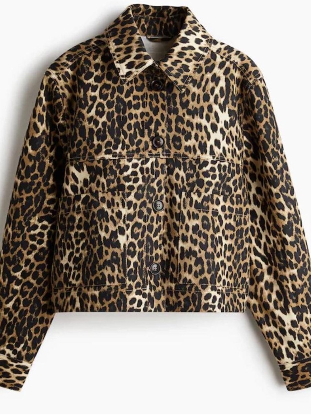 H&M Leopard Print Swing Twill Jacket - Picture 1 of 4